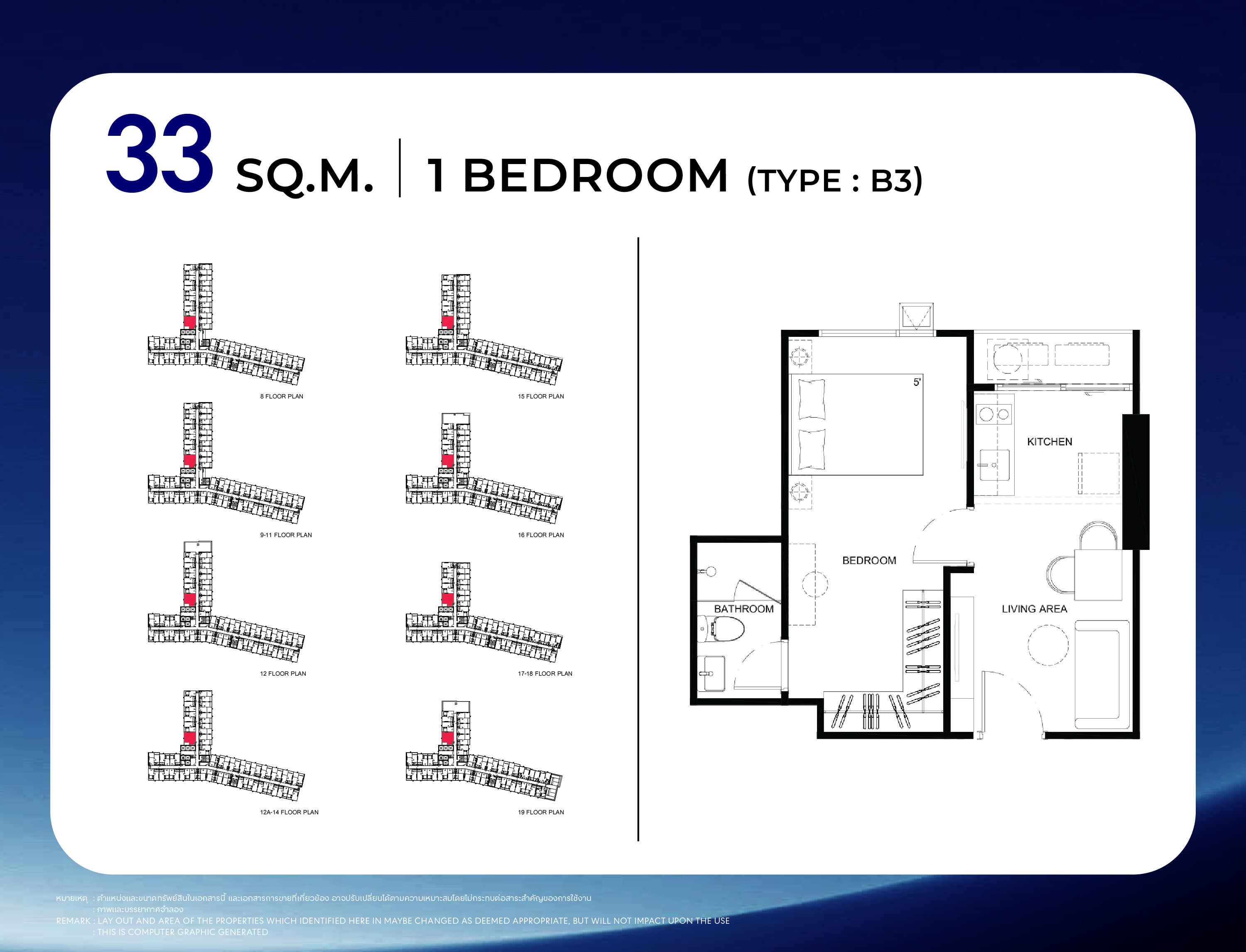 STARVIEW MRT TIWANON — 1 BEDROOM พื้นที่ใช้สอย 30 ตร.ม. (Type B2)