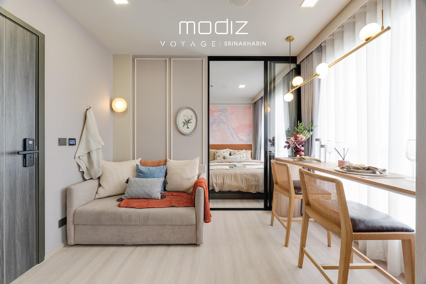 ห้อง 1 Bedroom Extra Wide 26 ตร.ม. ของโครงการ Modiz Voyage ศรีนครินทร์