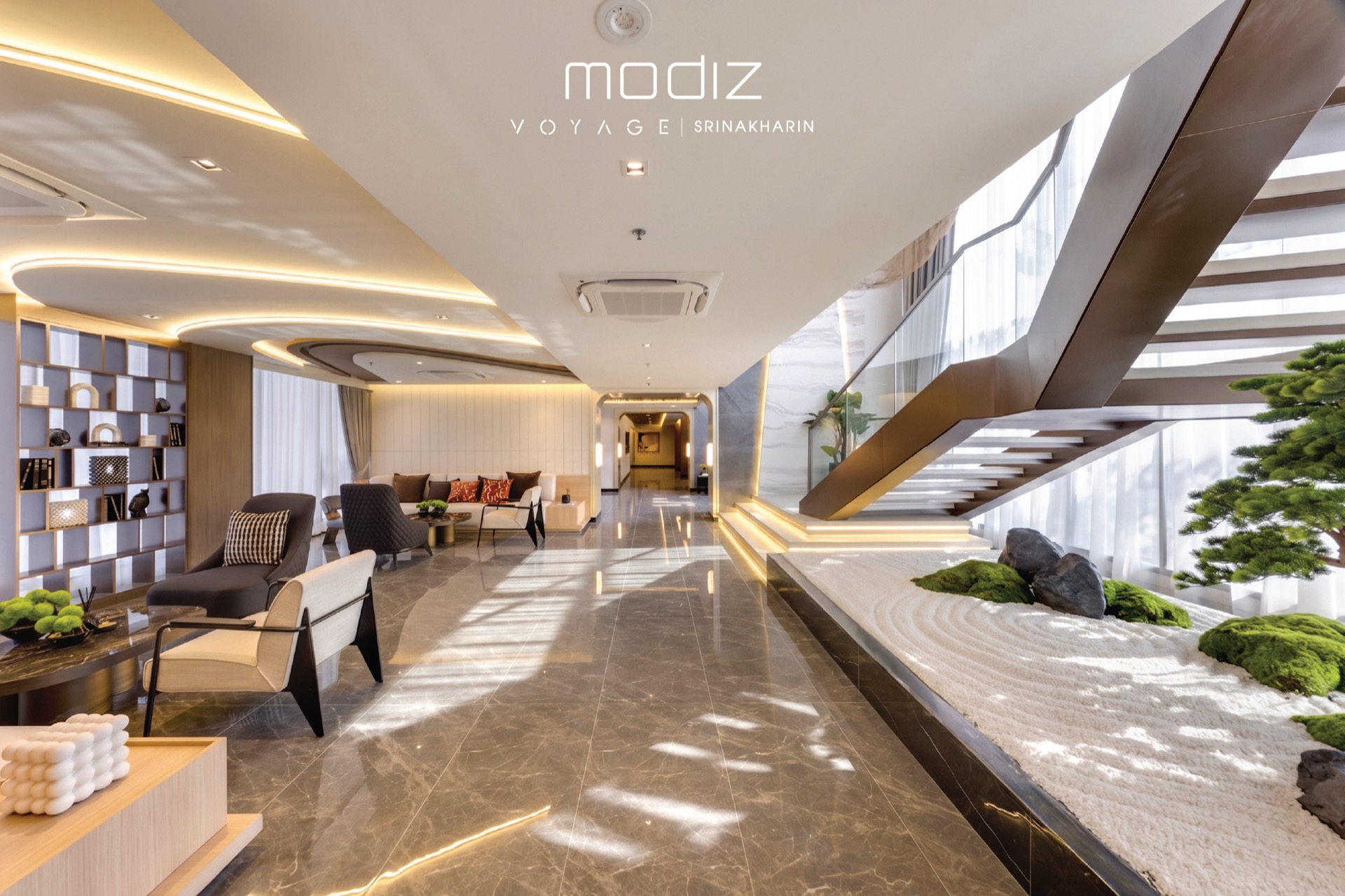 บรรยากาศและพื้นที่ส่วนกลางของโครงการ Modiz Voyage Srinakarin