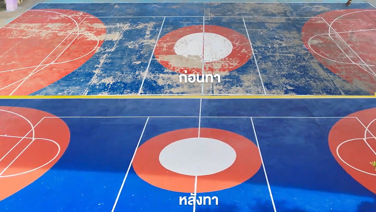 ภาพพื้นที่สนามโรงเรียนวัดท้ายเกาะที่ได้รับการปรับปรุง