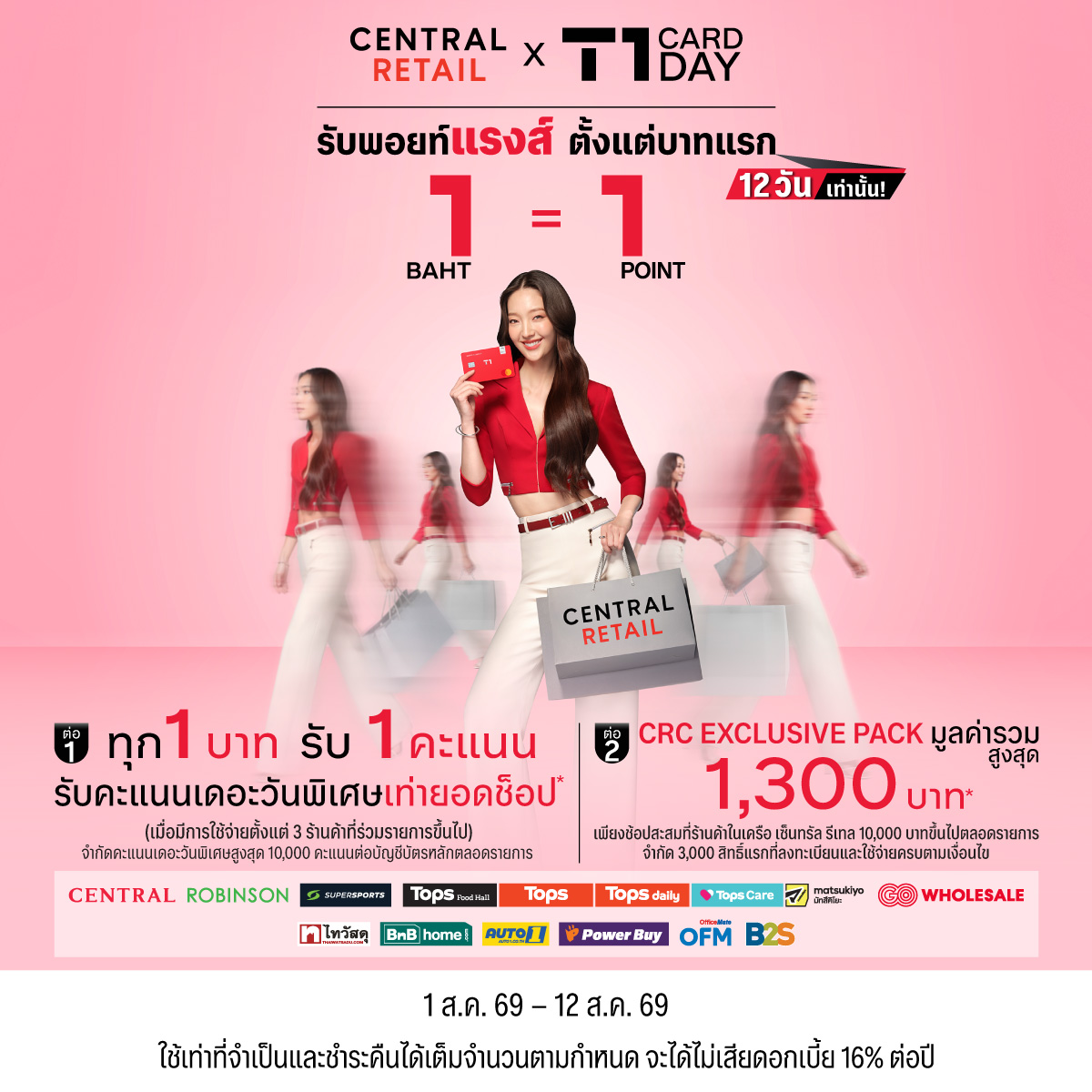 ภาพโปรโมทแคมเปญ Central Retail x T1 Card Day 2026