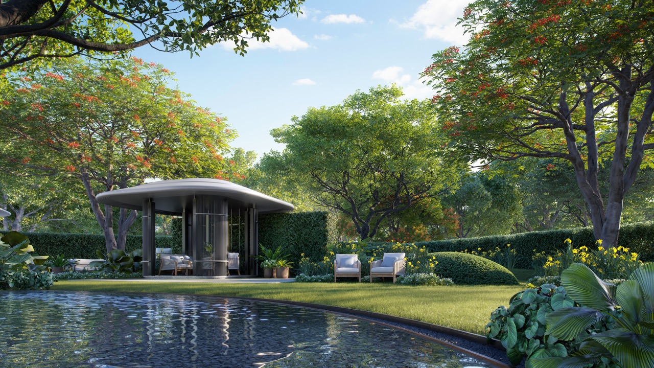 เลานจ์กลางแจ้ง The Wireless Residences by Upper House