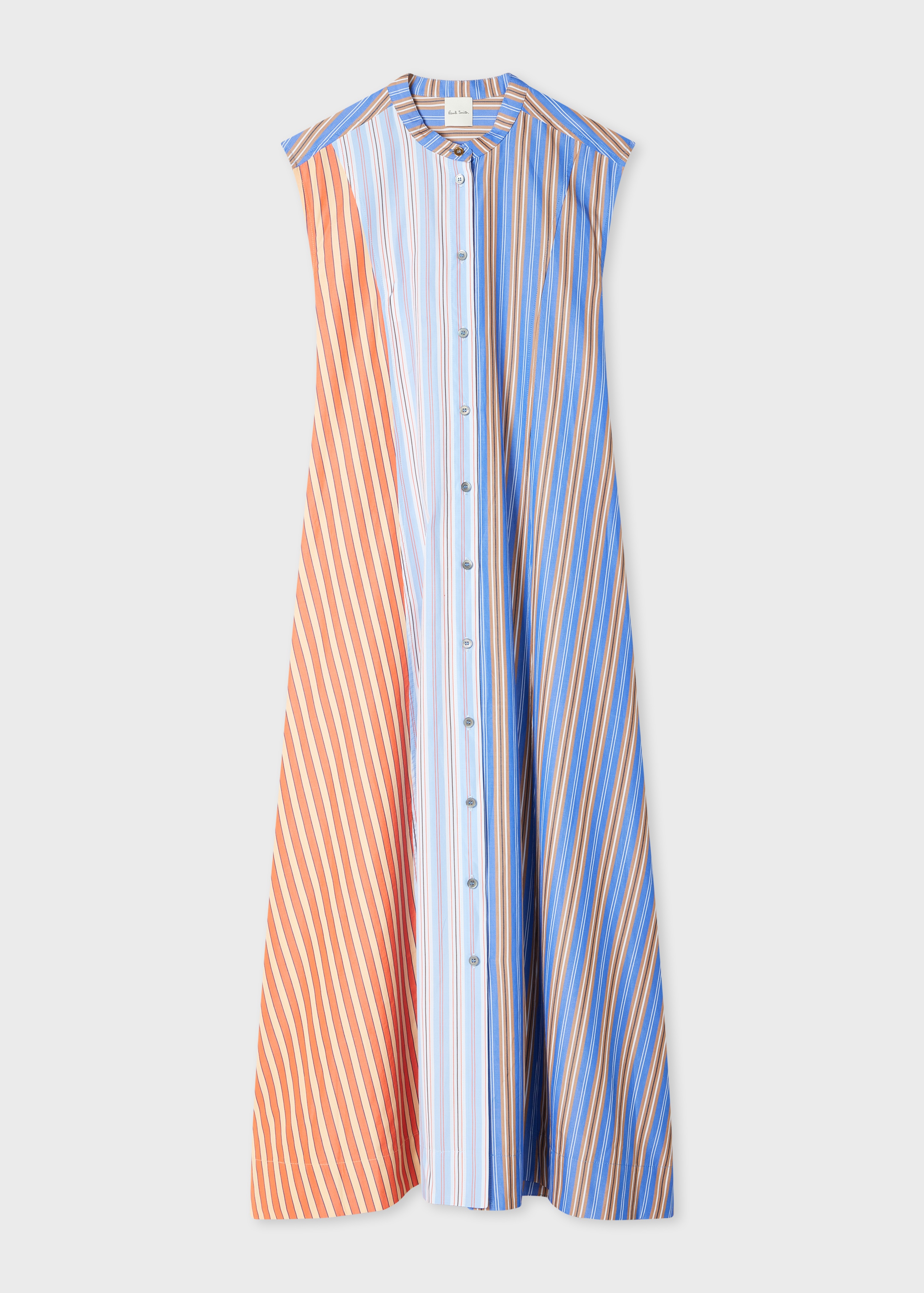 Paul Smith เดรสเชิ้ตผ้าฝ้ายลาย Mix Up Stripe