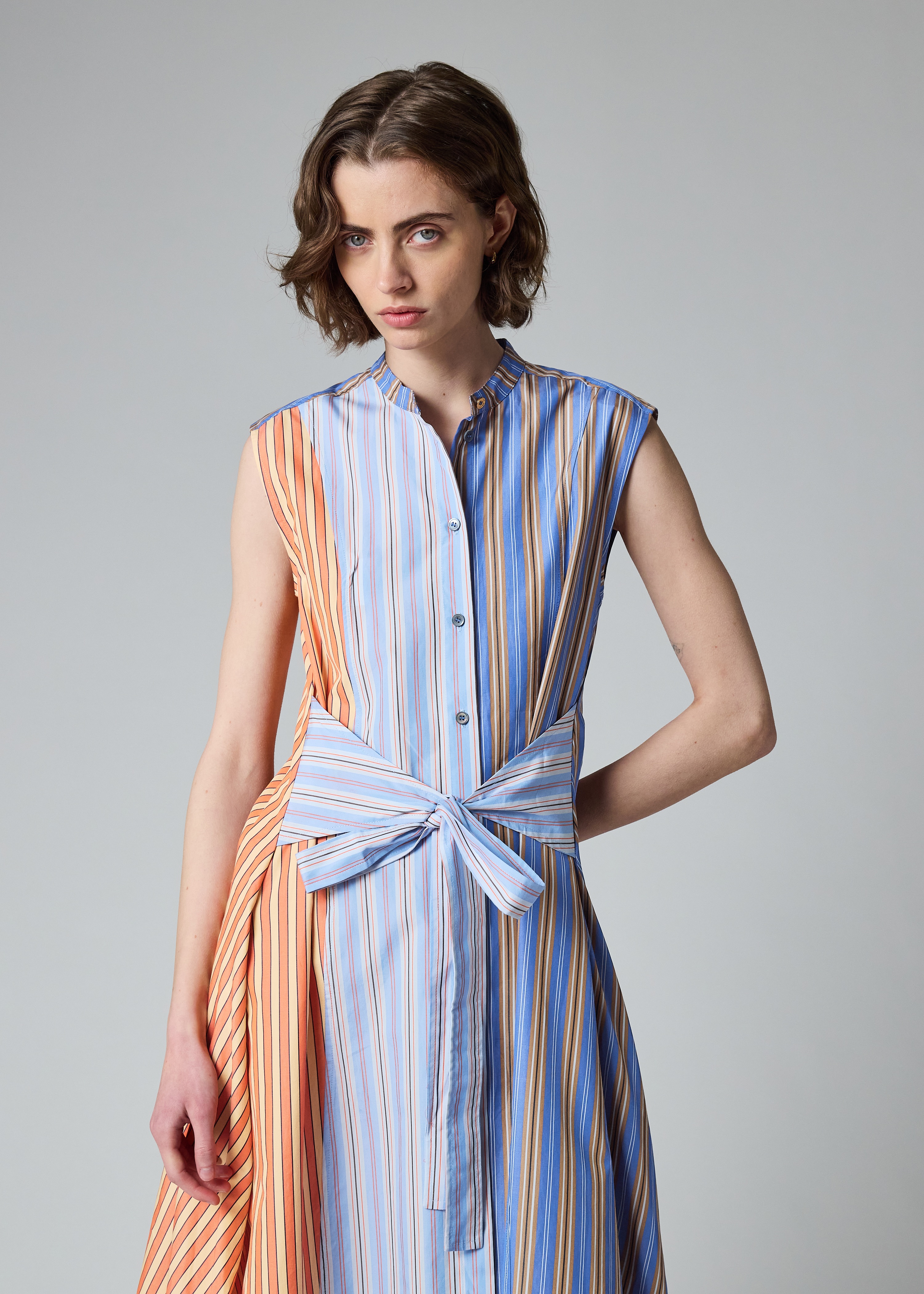 Paul Smith เดรสเชิ้ตผ้าฝ้ายลาย Mix Up Stripe อีกมุม