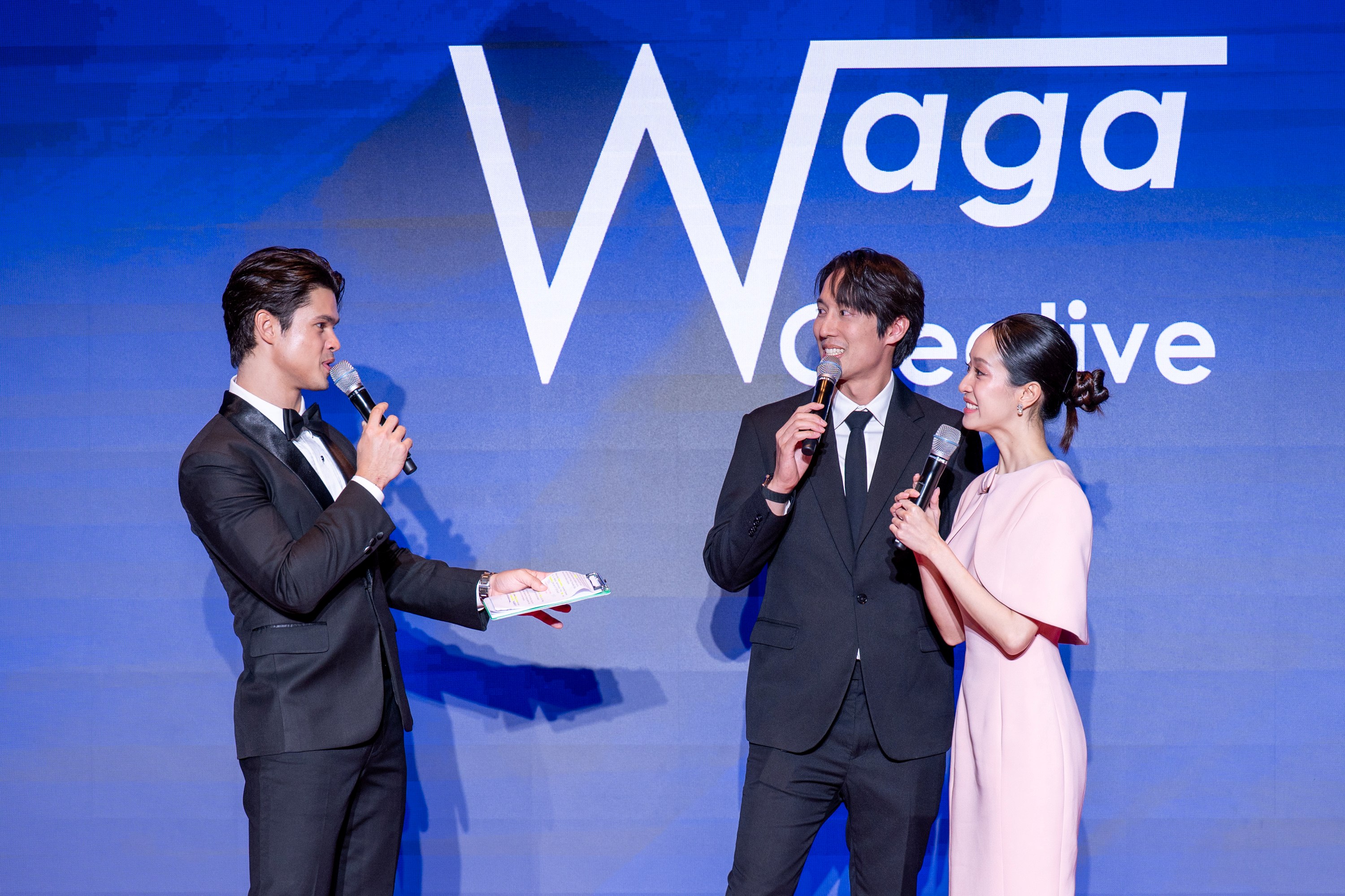 คิม–ธิติสวรรค์ กู๊ดเบิร์น พิธีกร พร้อมด้วย มิว–ศุภศิษฏ์ จงชีวีวัฒน์ และ ตุลย์–ภากร ธนศรีวนิชชัย ในงาน Thai Night Busan 2026