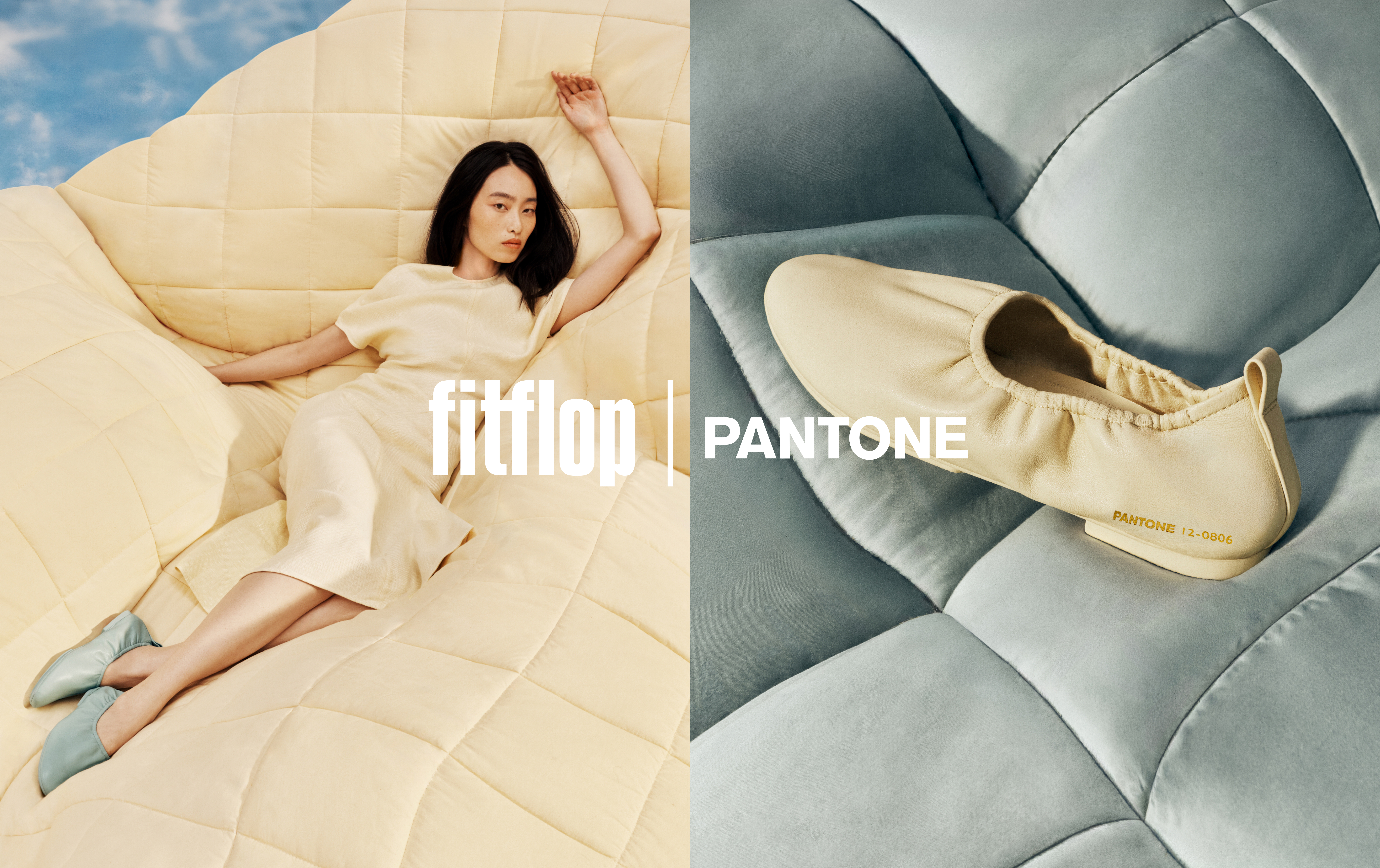 รองเท้าบัลเล่ต์รุ่น Delicato Poise Ballerina สีพาสเทลจากคอลเลกชัน FitFlop x Pantone