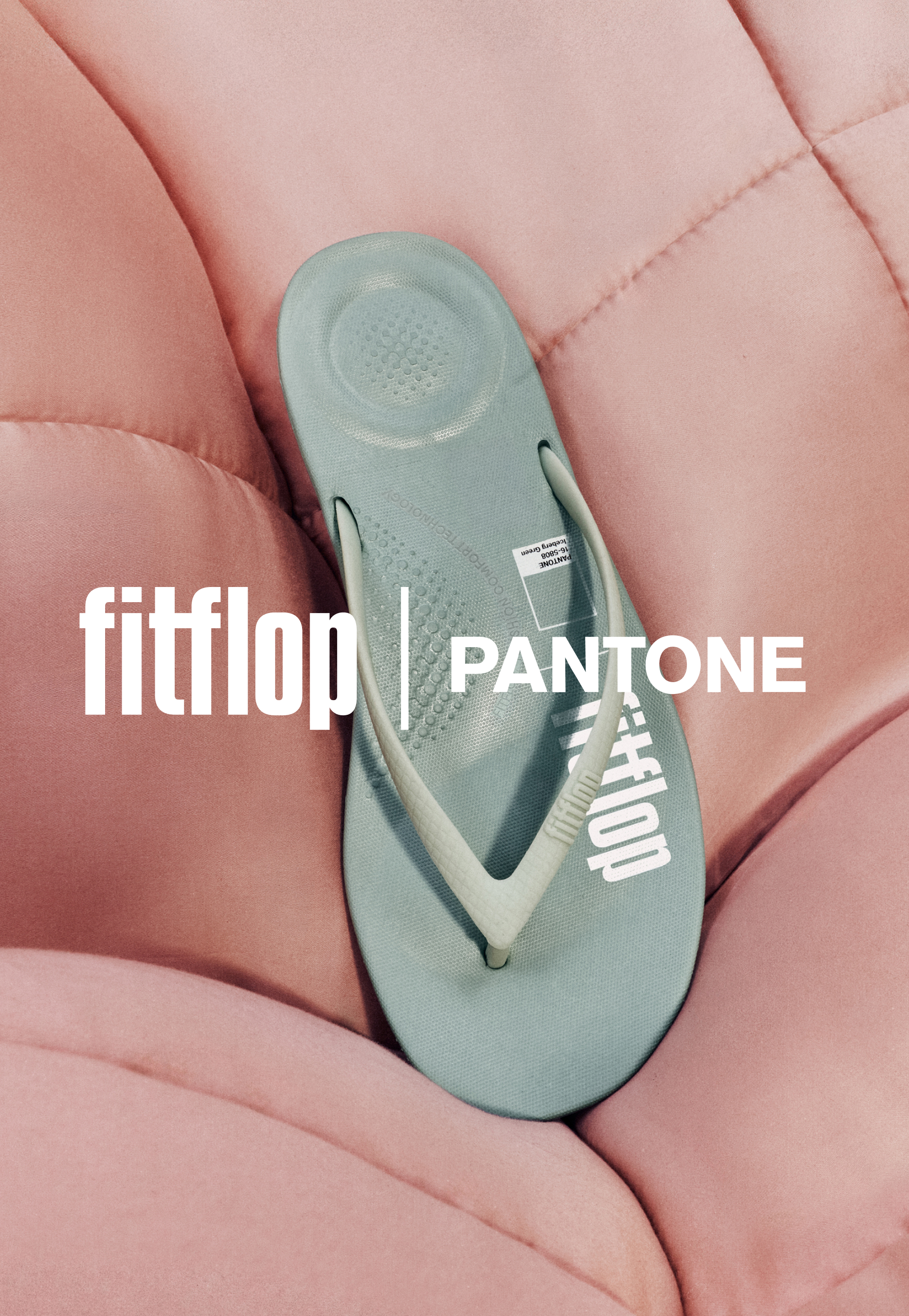 ภาพแพ็คเกจรองเท้าแตะ IQushion จากคอลเลกชัน FitFlop x Pantone