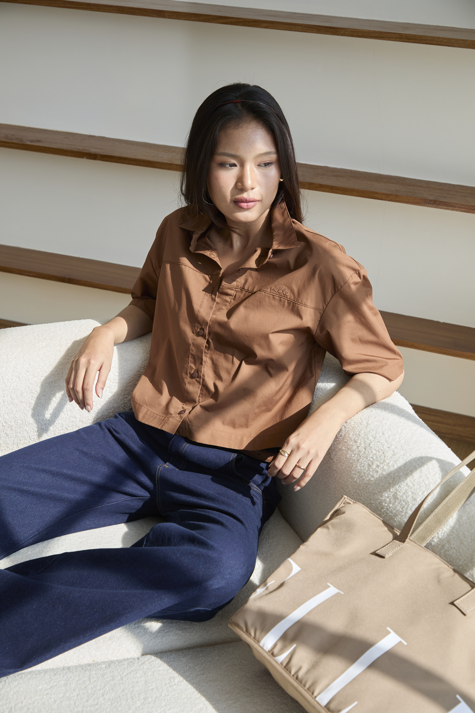 ELLE Recycled Nylon Collection กระเป๋าทรง Tote Bag