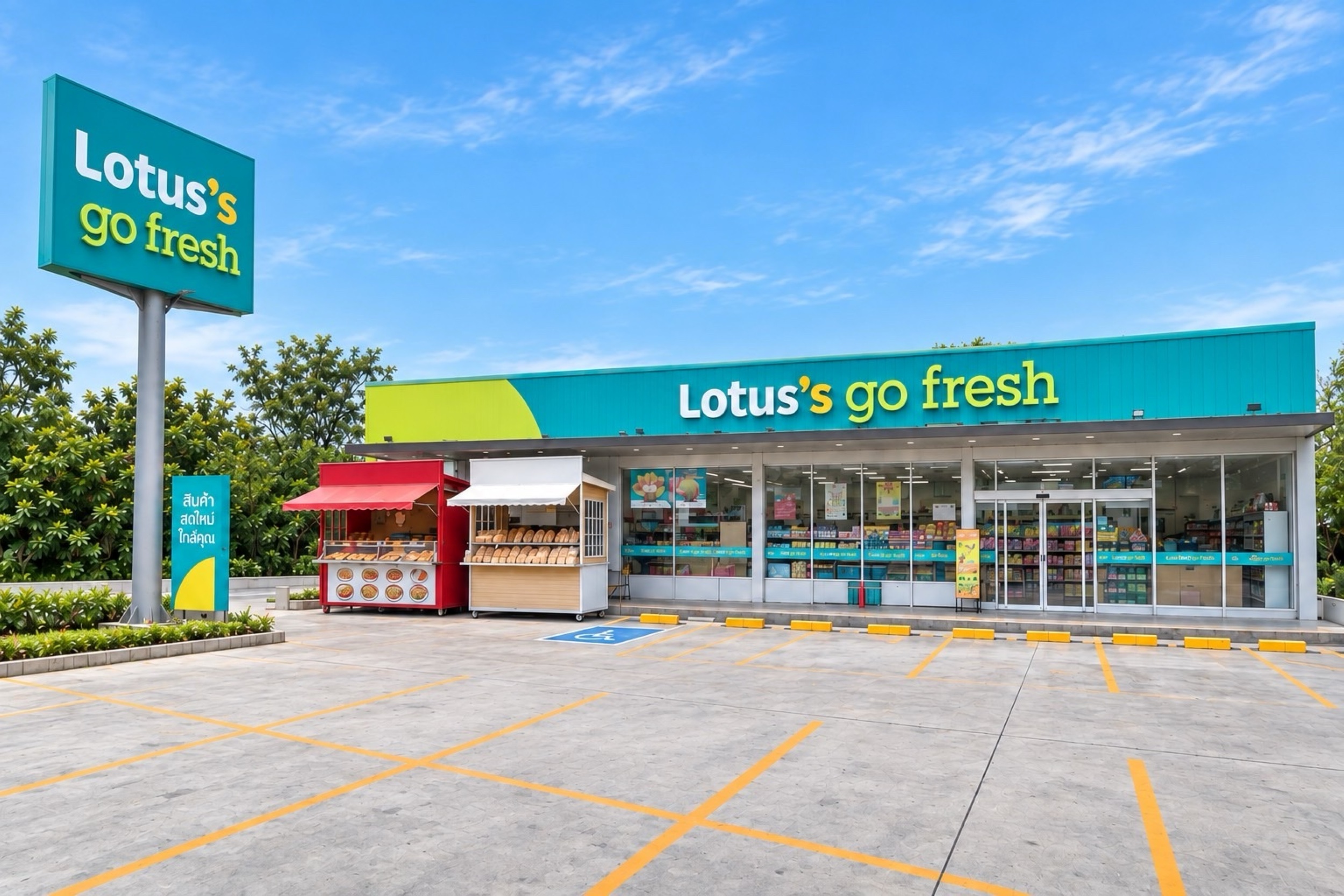 บรรยากาศภายในร้าน Lotus’s Go Fresh รูปแบบใหม่ที่ขยายพื้นที่ขนาดใหญ่ขึ้น