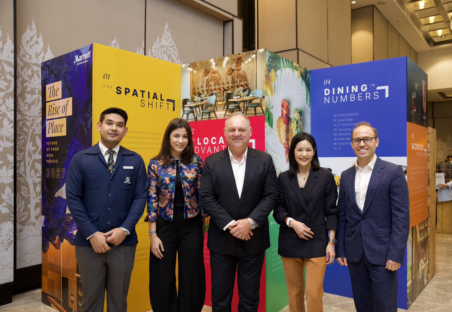 ผู้ร่วมเสวนาและผู้บริหารในงาน Future of Food 2027 ของแมริออท อินเตอร์เนชั่นแนล