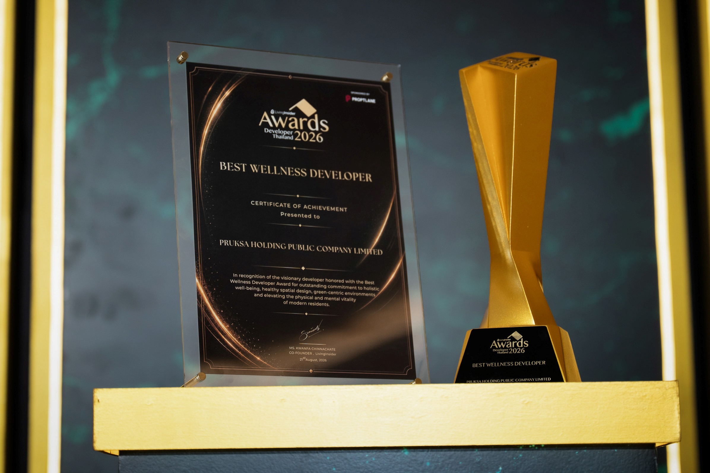 พฤกษา รับรางวัล Best Wellness Developer