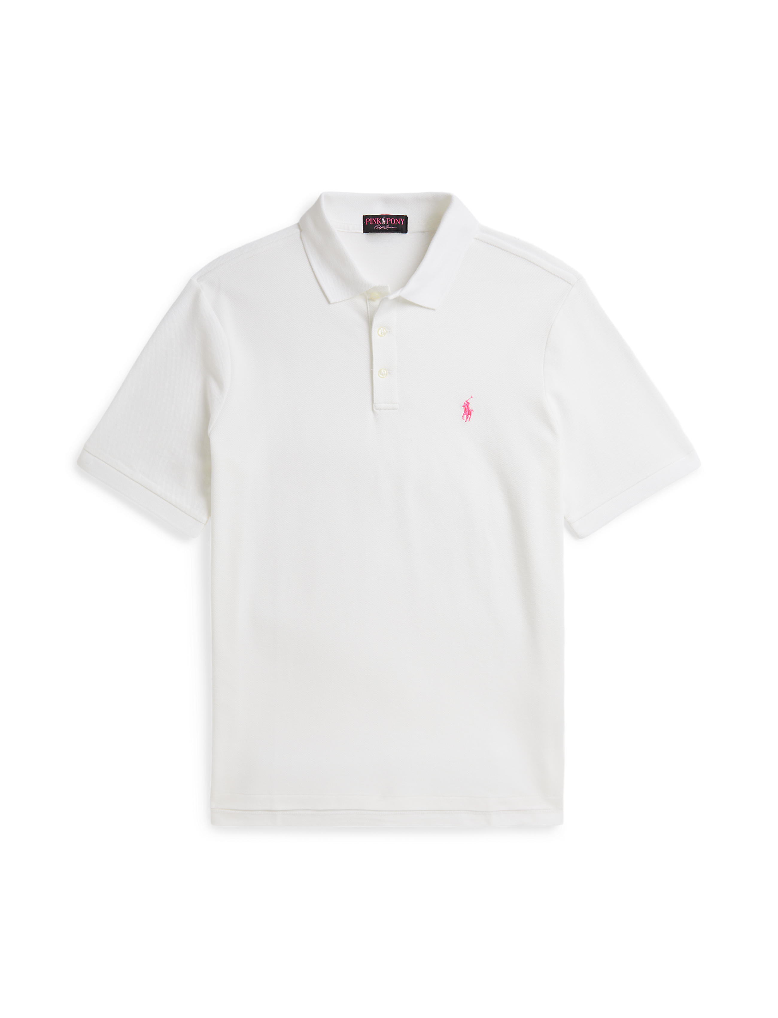 เสื้อโปโลตาข่าย Pink Pony ผู้ชาย สีขาว