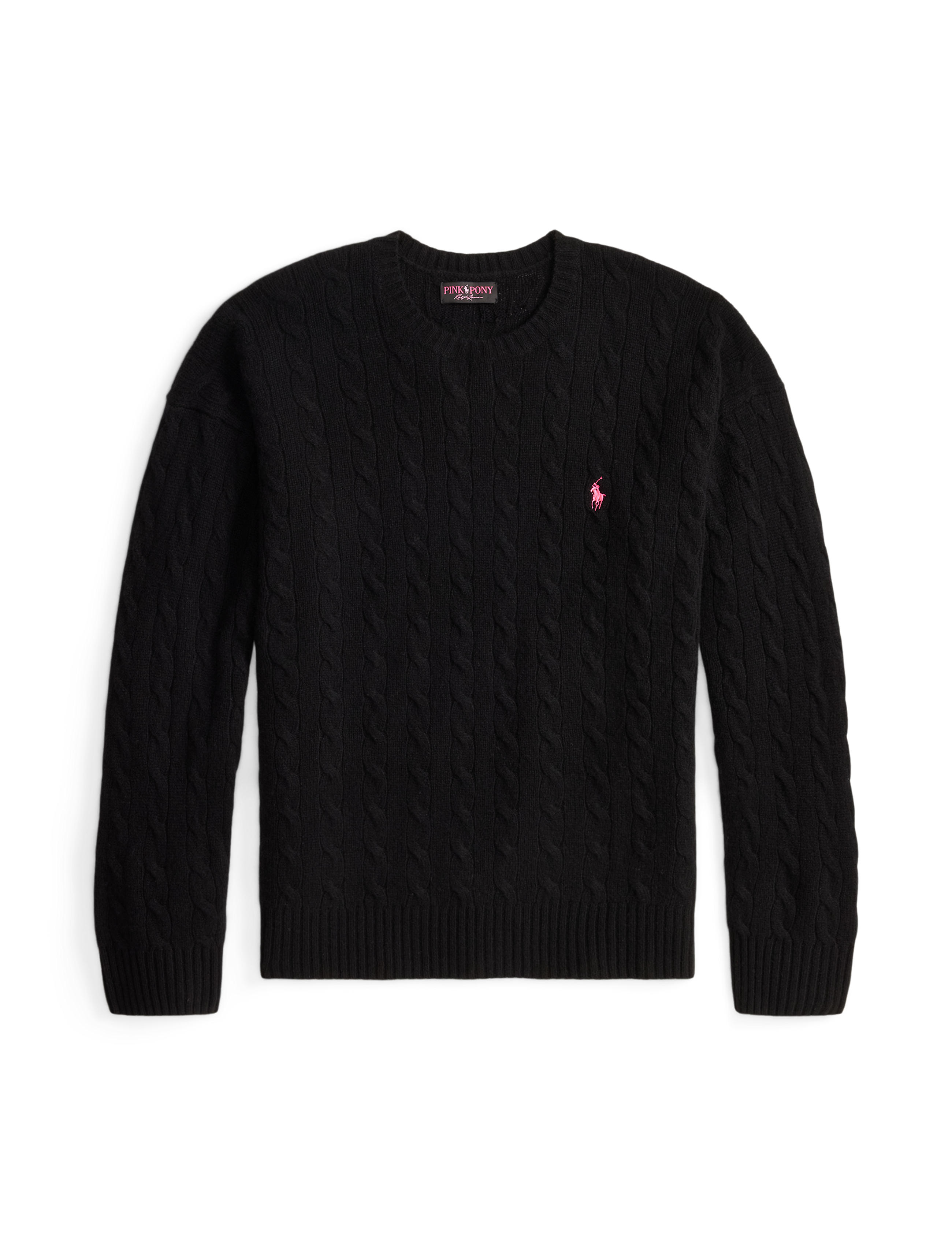 เสื้อไหมพรมถักลายเคเบิล Pink Pony