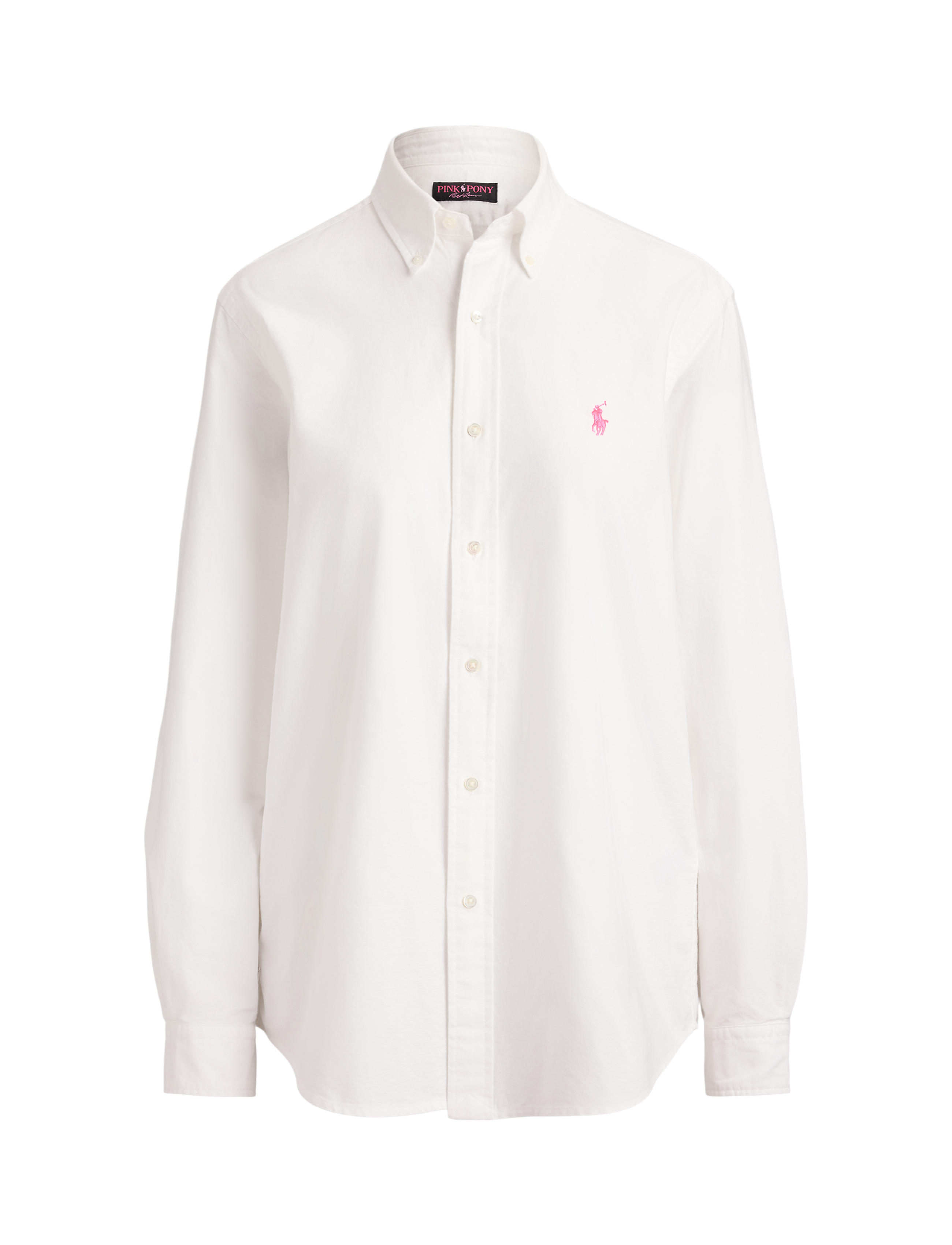 เสื้อเชิ้ตอ็อกซ์ฟอร์ด Pink Pony สีขาว