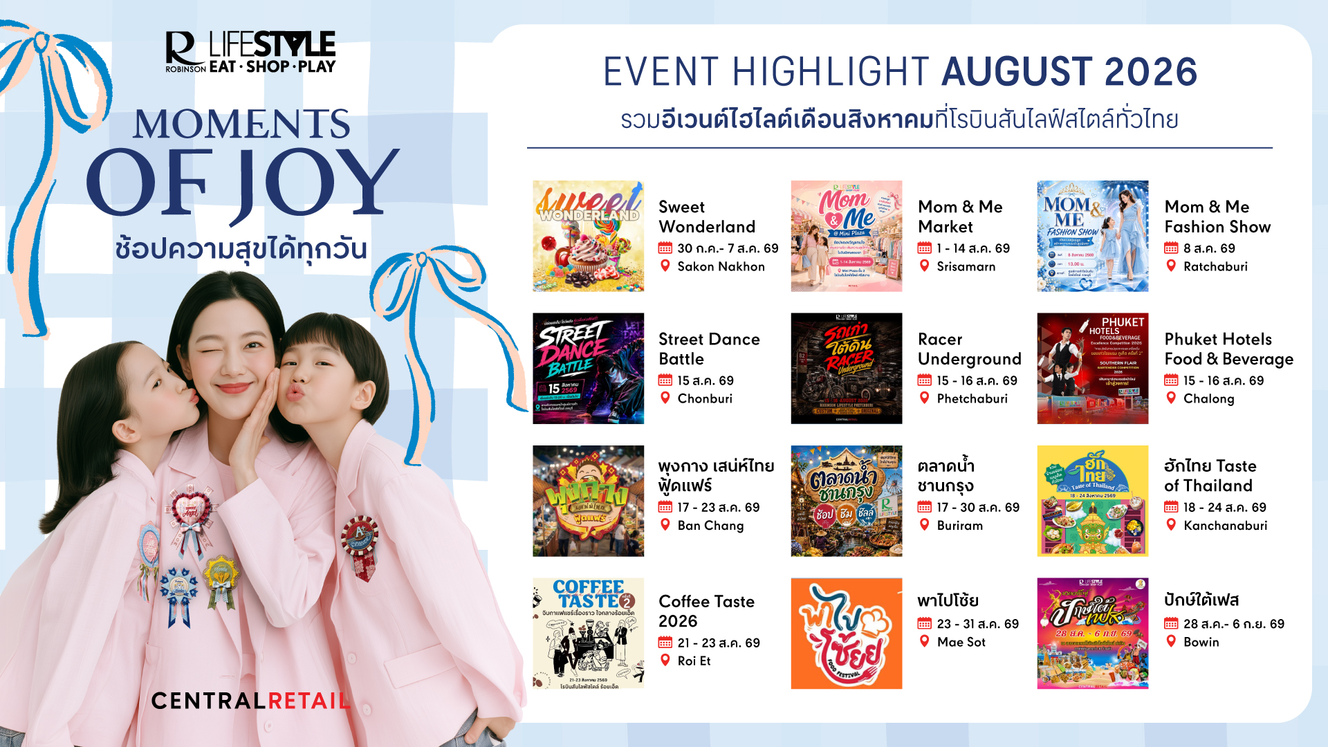ภาพประชาสัมพันธ์แคมเปญ Moments of Joy ของโรบินสันไลฟ์สไตล์