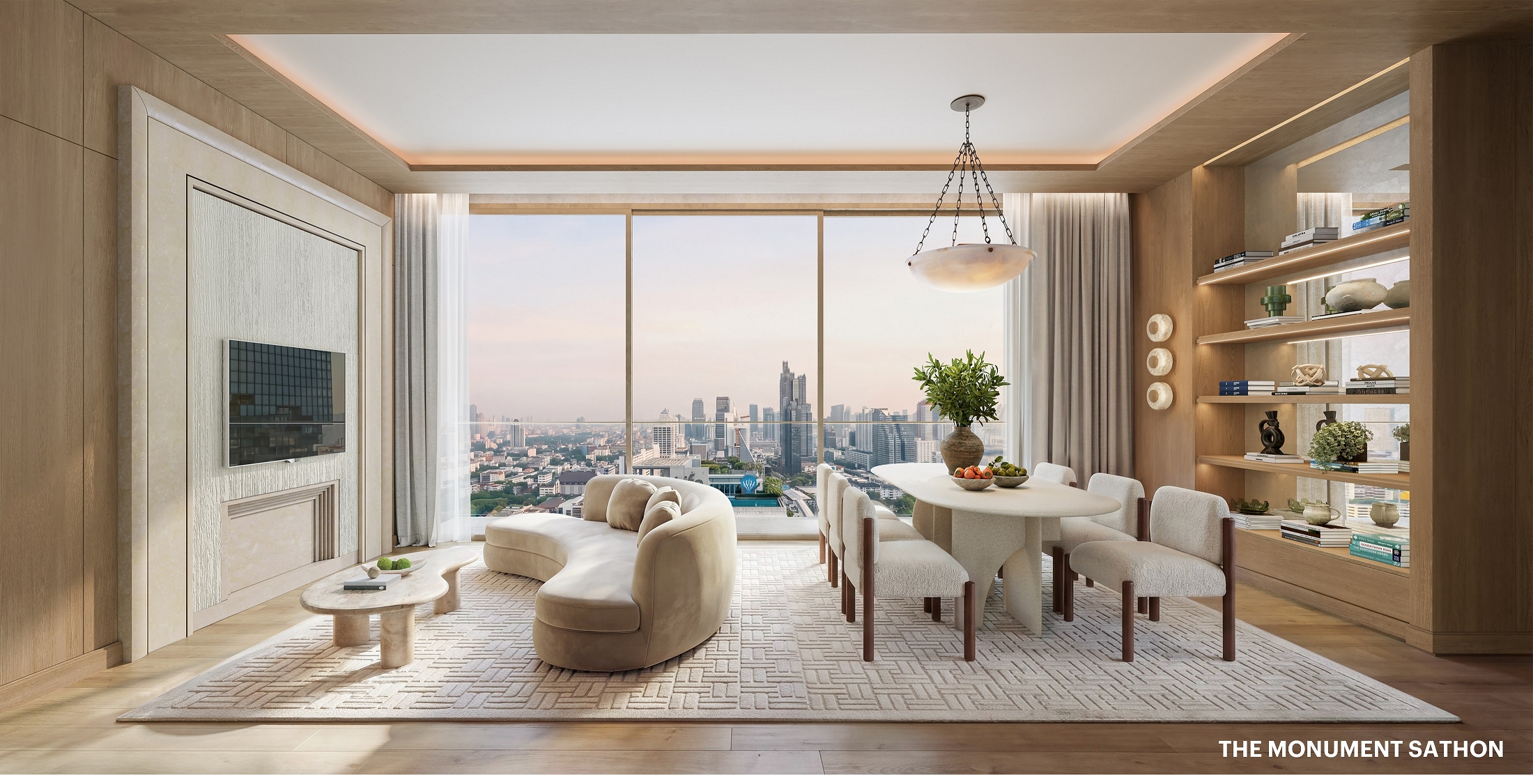 ภาพจำลองห้องนอน 2 Bedroom THE MONUMENT SATHON