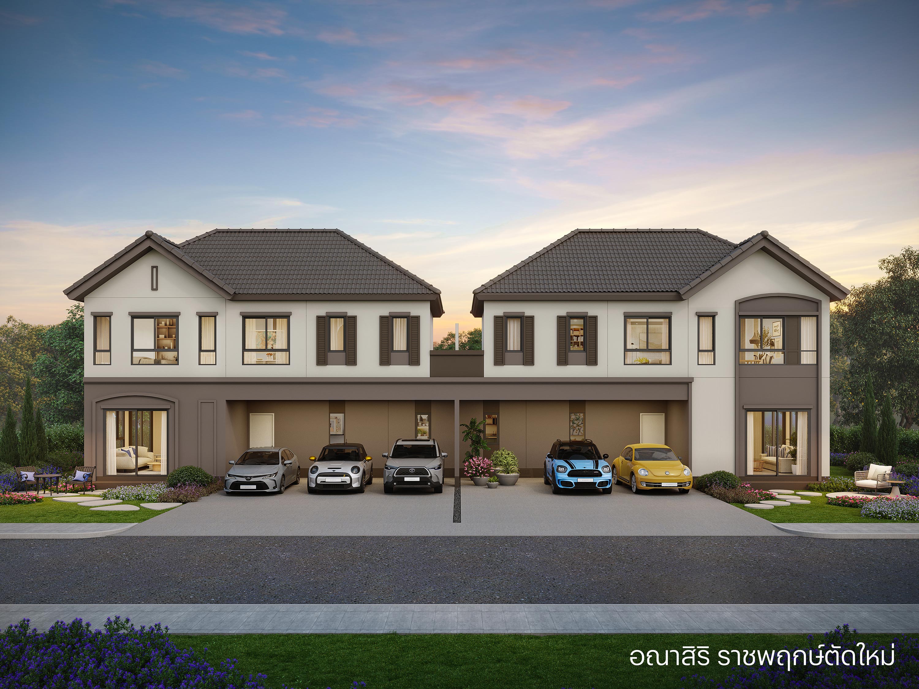 บ้านแฝด สไตล์เมดิเตอร์เรเนียน โครงการอณาสิริ ราชพฤกษ์ตัดใหม่