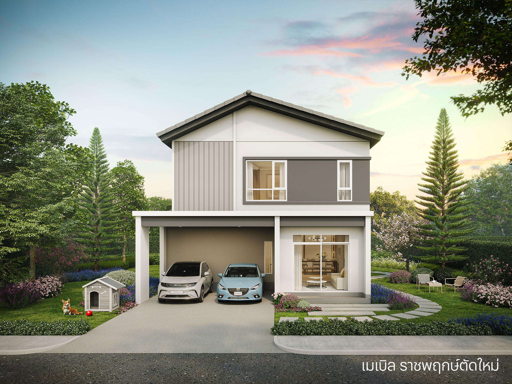 บ้านเดี่ยว สไตล์ Japandi Design โครงการเมเบิล ราชพฤกษ์ตัดใหม่
