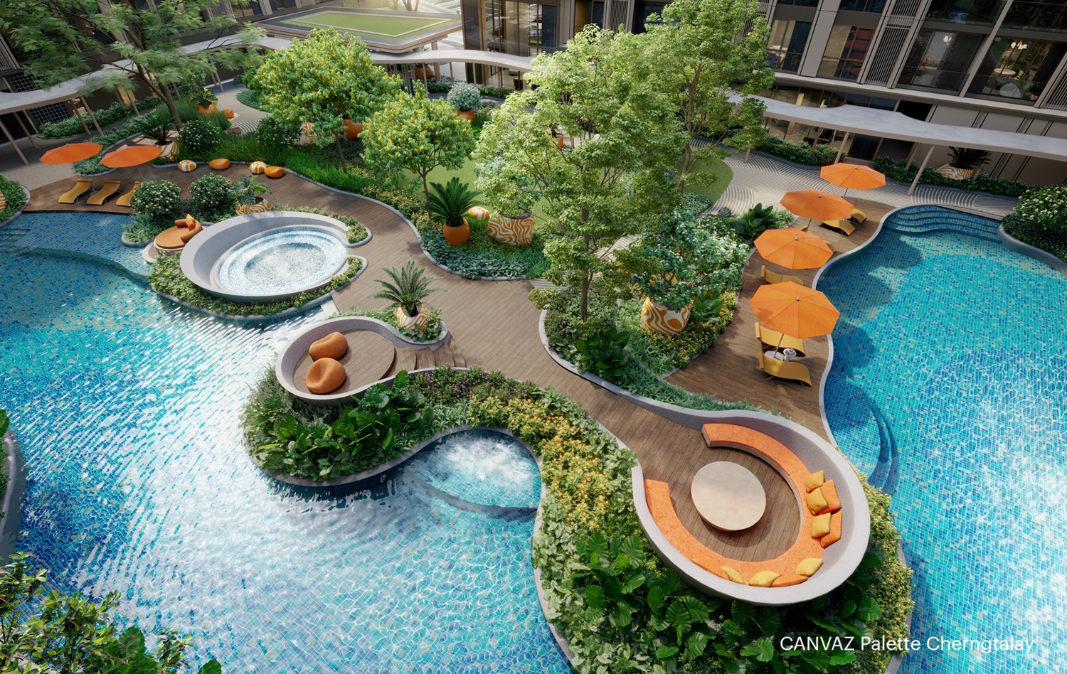 ภาพจำลองสระว่ายน้ำ CANVAZ Palette Cherngtalay