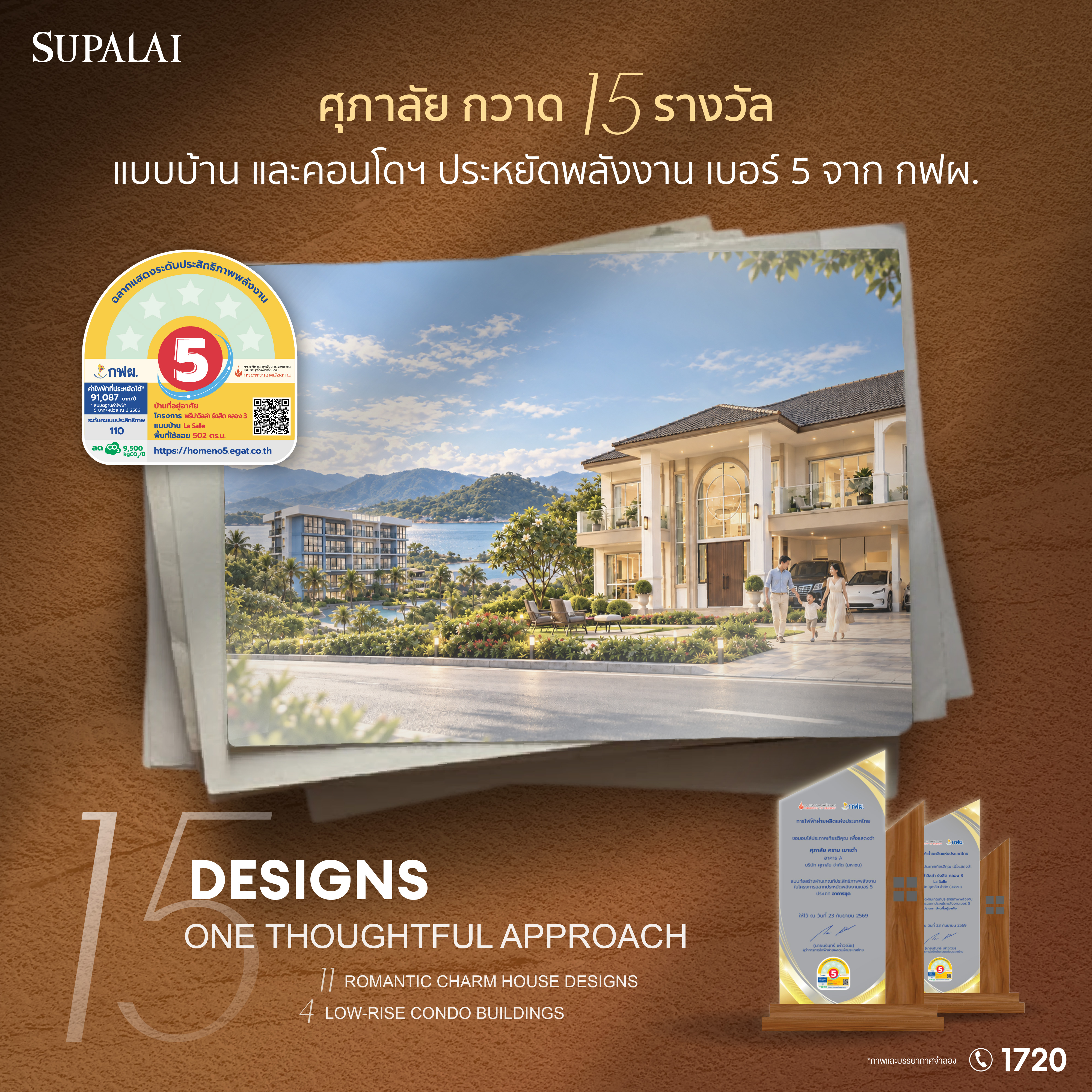 ภาพข่าวการรับรางวัลฉลากประหยัดพลังงานเบอร์ 5 ของศุภาลัย