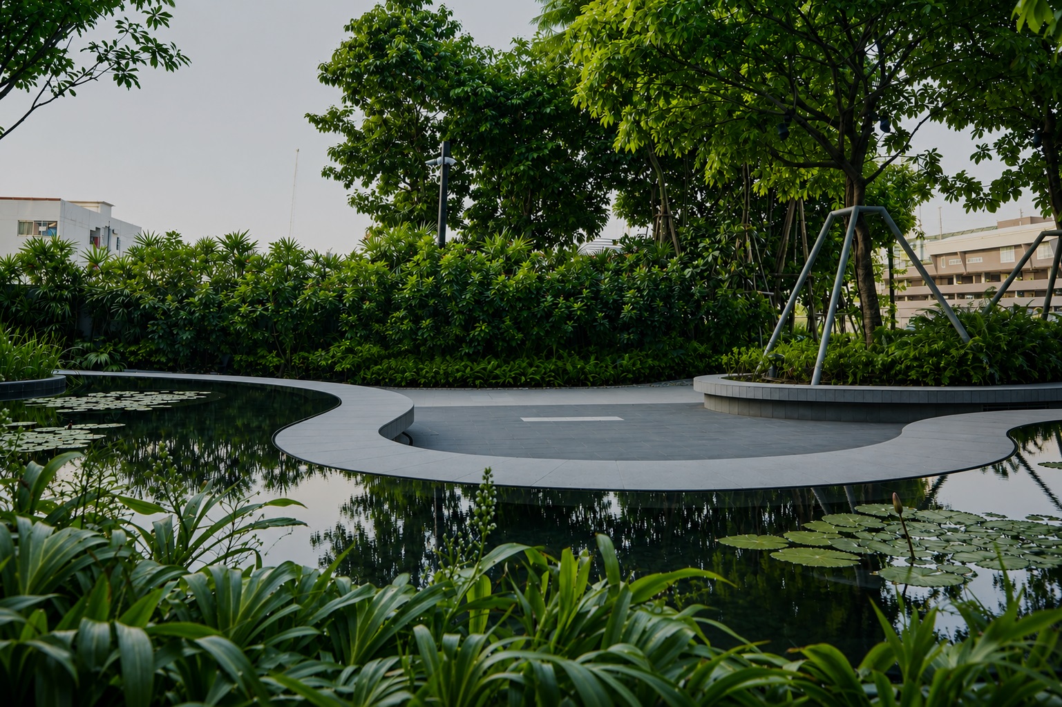 พื้นที่สีเขียวภายใน Q Garden โครงการ The PARQ