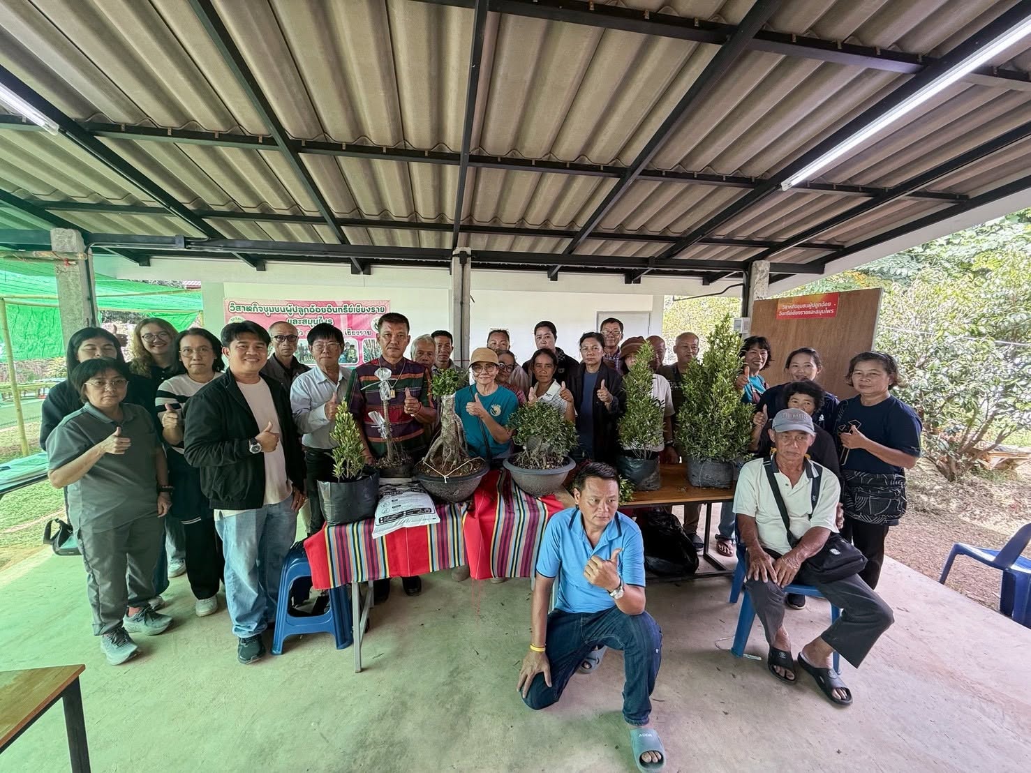 บรรยากาศการอบรมเชิงปฏิบัติการขยายพันธุ์ไทรเกาหลี