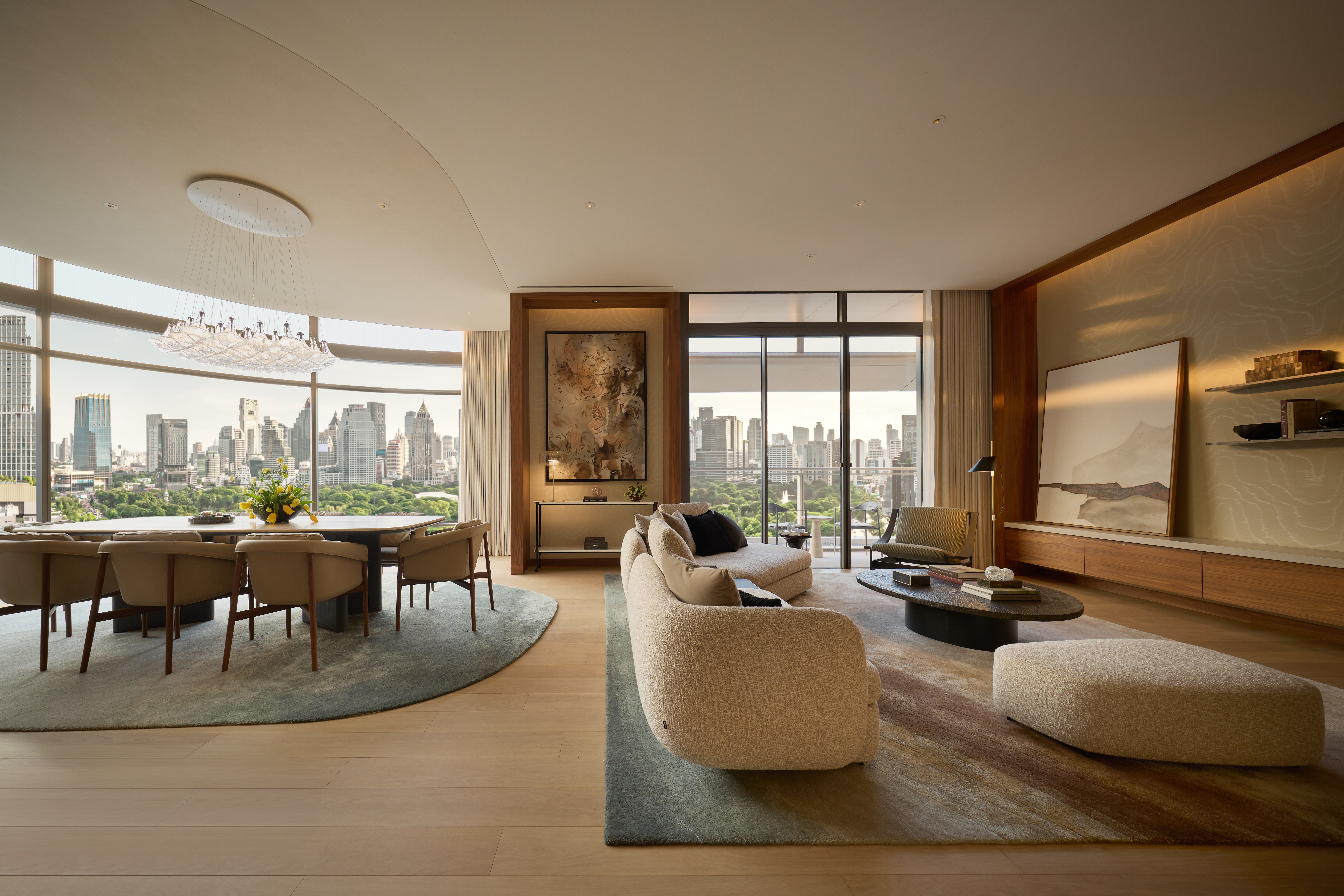 ห้องนั่งเล่นและห้องรับประทานอาหาร Upper House Residences Bangkok