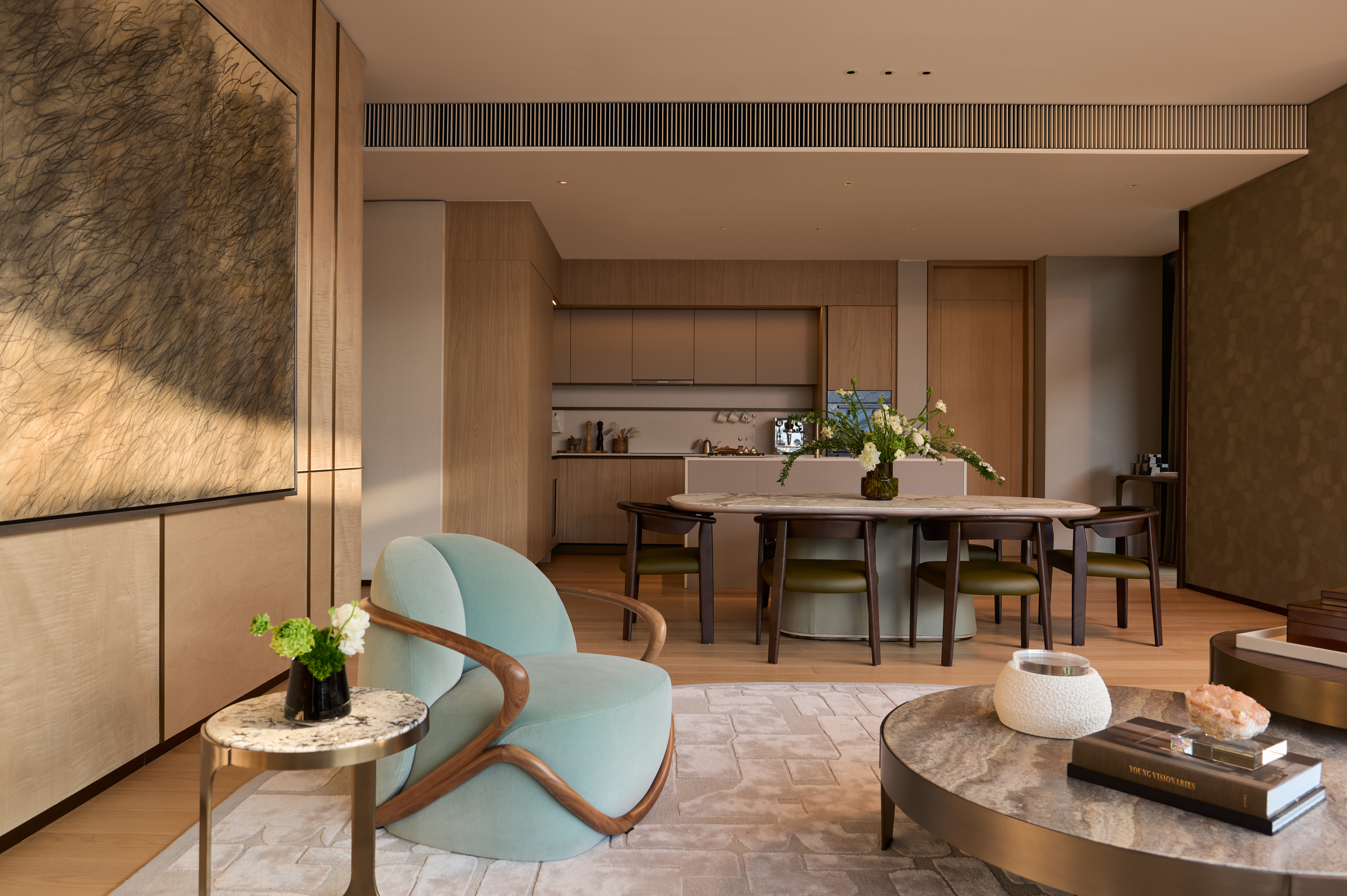 ห้องนั่งเล่นและห้องรับประทานอาหาร The Wireless Residences by Upper House