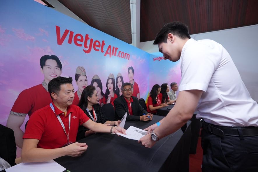 บูธเวียตเจ็ทไทยแลนด์ในงาน Thailand Aviation Job and Education Fair 2026