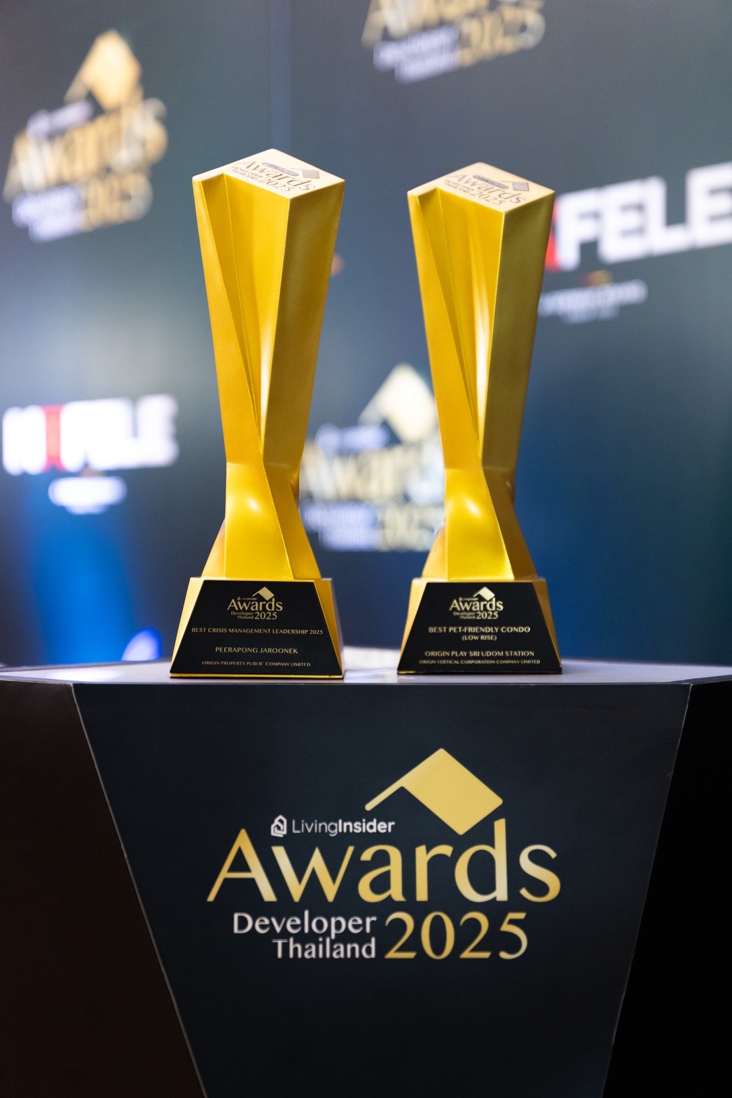 ออริจิ้น คว้า 2 รางวัลใหญ่ Best Crisis Management Leadership 2025 และ Best Pet – Friendly Awards จากเวที Livinginsider Thailand Developer Awards 2025